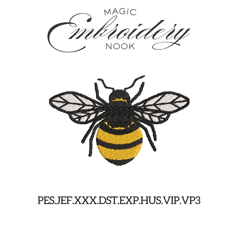 Cute Fluffy Bee Digital Embroidery Design. Bumble Bee Machine ...