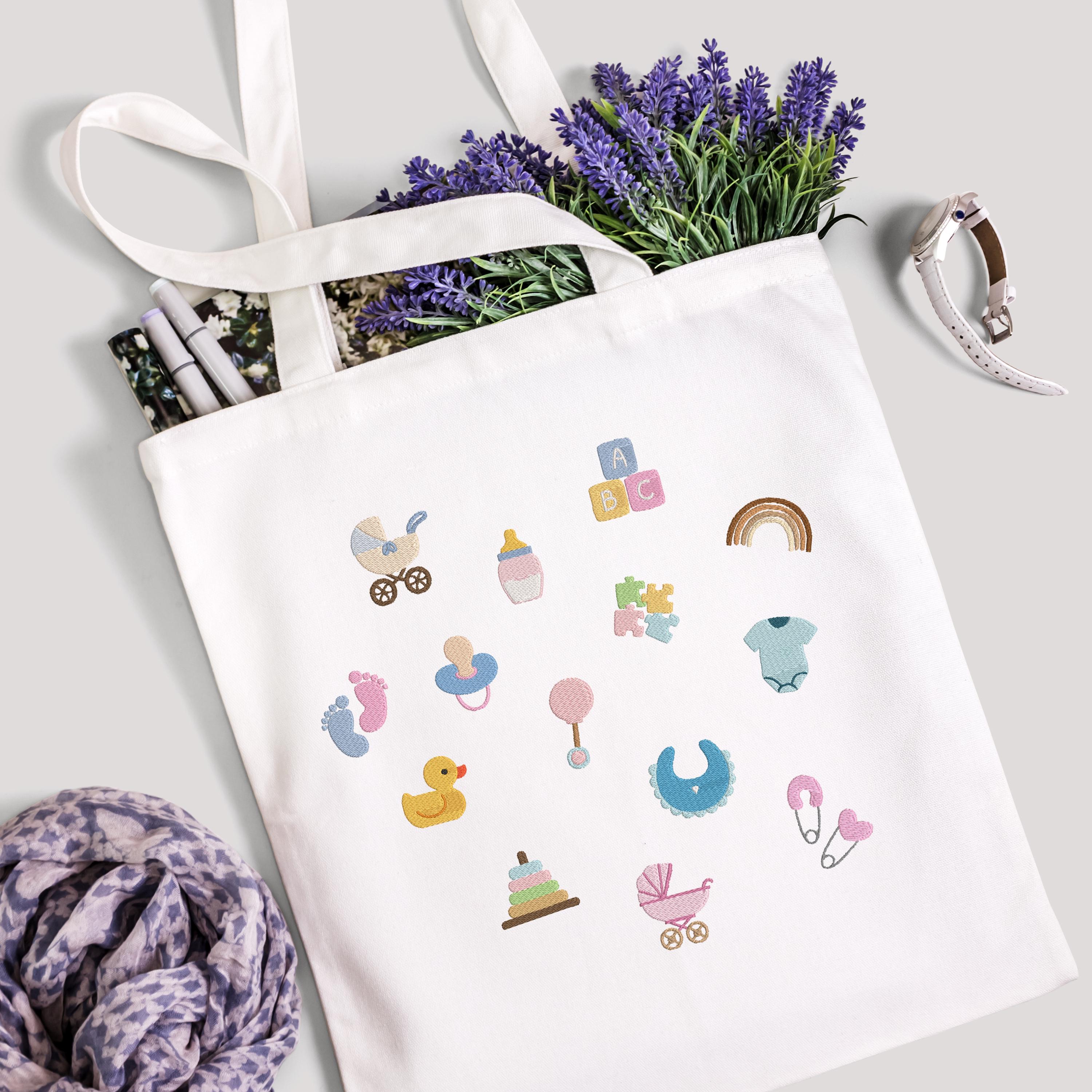 Baby Essentials Mini Embroidery Bundle With Soft Pastel Style for ...