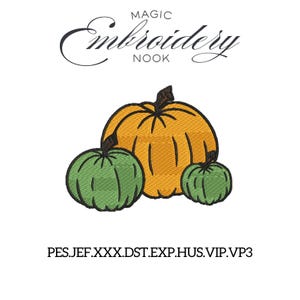 Kürbis Aufnäher Digitale Stickdatei. Halloween Kürbis Stickdatei. Orange Kürbis Stickmuster-Datei. Herbst Stitch Design.