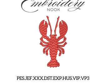 Lobster Embroidery Design File. Coastal Summer Vibes Digital Download. Italian summer vibes. Nautical Embroidery. Beachy Vacation embroider.
