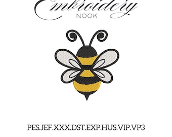 Cute Honey Bee Digital Embroidery Design. Bumble Bee Machine Embroidery. Yellow Mini Bee Embroidery Pattern. Instant Download Stitch File.