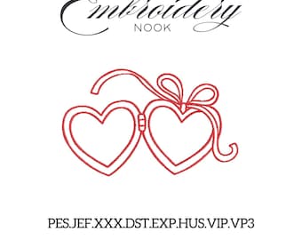 Locket Embroidery Design for Monogram Letters. Romantic Heart Locket Stitch Pattern for Best Friends or Lovers Machine Embroidery File.