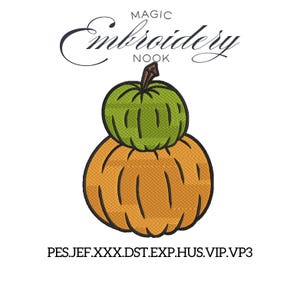Double Pumpkin Patch Digital Embroidery Design. Halloween Pumpkin Machine Embroidery. Orange Pumpkin Embroidery Pattern. Fall Pumpkin stitch