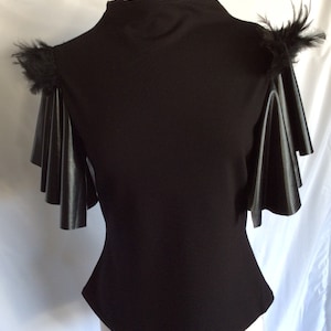 Blouse Black and Faux Leather