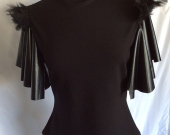 Blouse Black and Faux Leather