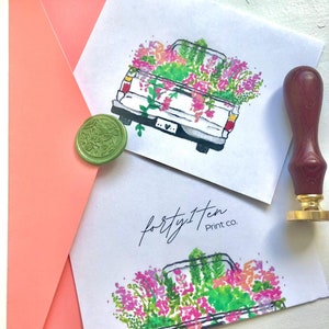 Aquarell Karte, druckbare Blumenkarte, Blumen-Lastwagen-Karte, Blumenkarte, Benutzerdefinierte Blumenkarte, Blumenkarte, digitale Blumenkarte, Geschenkideen