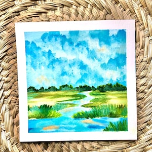 Coastal Marsh Watercolor, Coastal Art Print, Low Country Marsh Art, Southern Art Print, Watercolor Print, Coastal Home Decor, Gift Ideas