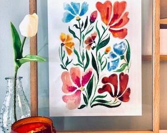 Printable Wall Art, Floral Art Print, Boho Flower Art, Floral Wall Art, Floral Home decor, Watercolor Prints, Flower Art Print, Gift Idea