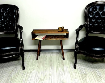 Solid Wood Side Table, Tall Side table, Narrow Side Table, Night Stand, Bedside Bookshelf, Sofa Side table, Slim Coffee Table