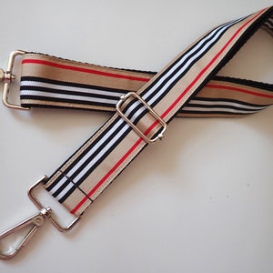 Brown-tan-green-red Strap for Bags 1.5 Wide Nylon 