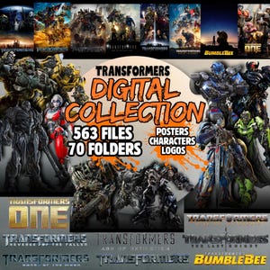 Transformers Movie Collection: PNG Characters, Posters, Logos (Digital Download)