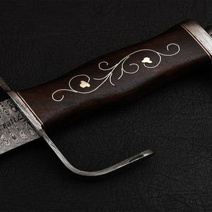 Hand Forged, Custom Damascus Steel Sword 30 inches, Full Tang, Vikings Sword, With Sheath, Cutlass, Birthday Gifts For Father, Gifts For her