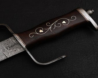 Hand Forged, Custom Damascus Steel 30 inches, Full Tang, Vikings, With Sheath, Cutlass, Birthday Gifts For Father, Gifts For her
