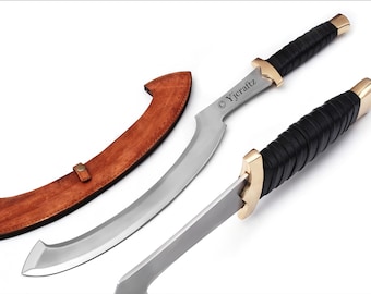 Hand Forged, Custom High Carbon Steel Sword 27 inches, Egyptian Khopesh, Vikings Swords, Full Tang, With Sheath, Birthday Gifts For Father