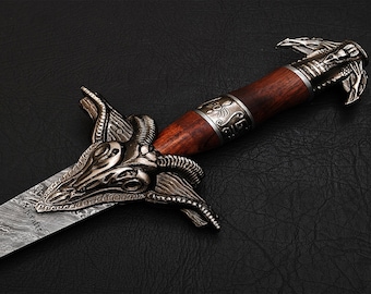 Hand Forged, Custom Damascus Steel Sword 34 inches, Full Tang, Vikings Sword, With Sheath, Cutlass, Birthday Gifts For Father, Gifts For her
