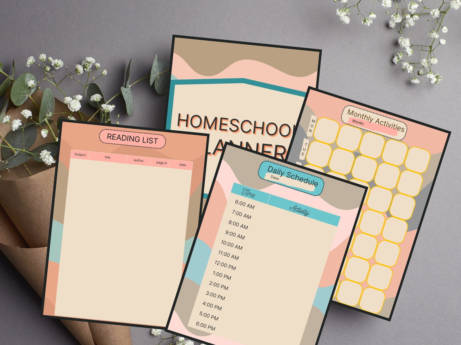 Homeschool Planner Printable | Download Homeschool Calendar | DIY ...