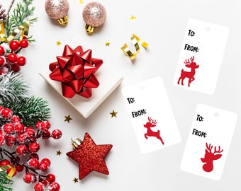 PRINTABLE Reindeer Gift Tags | Digital Gift Tags | Gift Tags | Christmas Gift Tags