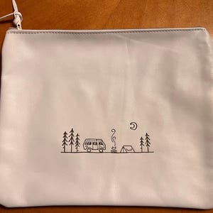 Westy Westfalia Vanagon Leather Pouch with zipper