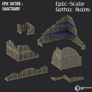 Grimdark Gothic Ruins - Epic Sector - Fabricator's Lair - 6/8mm Sci-Fi Tabletop Wargaming Terrain