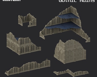 Grimdark Gothic Ruins - Epic Sector - Fabricator's Lair - 6/8mm Sci-Fi Tabletop Wargaming Terrain