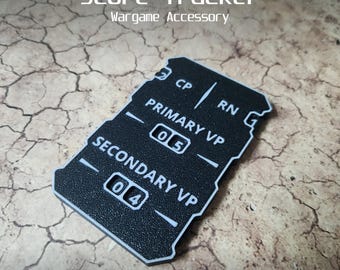 40k Score Tracker - Turn, CP, Primary / Secondary VP - Customisable Wargame Accessory