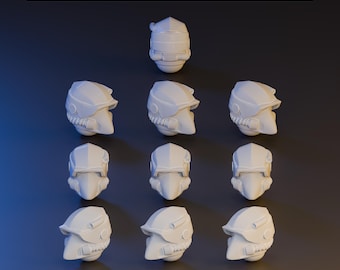 Cabezas de centinela de Mortis - ThatEvilOne - Piezas de conversión para juegos de guerra de mesa de ciencia ficción de 28 mm