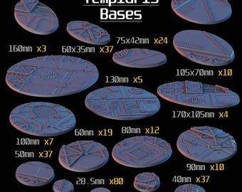 Basissen Templaris - Basissen 25-170 mm - Sci-Fi-tafelblad Wargaming / RPG-basissen - Fabricator's Lair