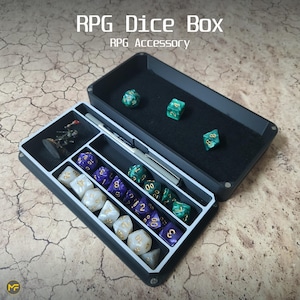 RPG Dice Box - Personalised Custom D&D Dice Box and Tray - Miniature Storage
