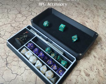 RPG Dice Box - Personalised Custom D&D Dice Box and Tray - Miniature Storage