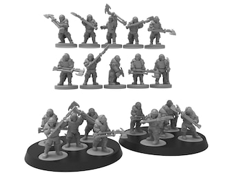 Securis Section Squad - Smol Lunar Auxilia - ThatEvilOne - 6-8mm Sci-Fi Tabletop Wargaming Miniature
