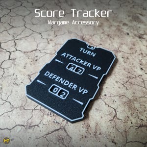 May include: Black score tracker with white text and numbers. The tracker has sections for turn, attacker VP, and defender VP. The numbers show 47 for attacker VP and 02 for defender VP.
