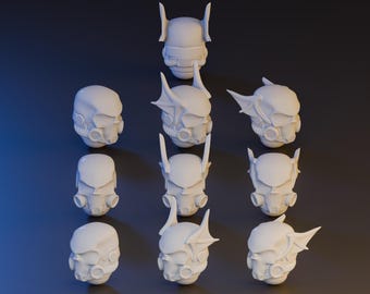 Cabezas de Lords of Night - ThatEvilOne - Piezas de conversión para juegos de guerra de mesa de ciencia ficción de 28 mm