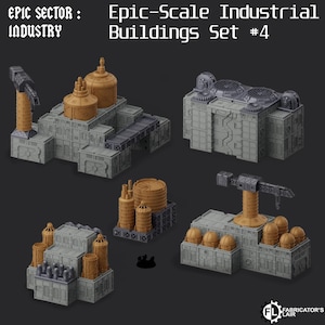 Grimdark Industrial Buildings Set 4 - Epic Sector - Fabricator&#39;s Lair - 6/8mm Sci-Fi Tabletop Wargaming Terrain