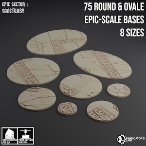 Grimdark City Bases - Epic Sector - 25-120mm Size Bases - 6/8mm Sci-Fi Tabletop Wargaming - Fabricator&#39;s Lair