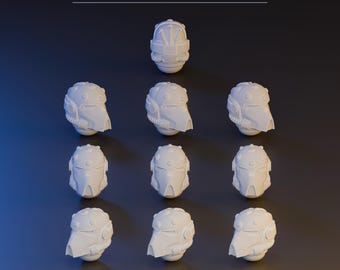 Wolf Lord Heads - ThatEvilOne - 28mm Sci-Fi Tabletop Wargaming Conversion Bits