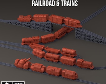 Industrial Railroad - Epic Sector - Fabricator's Lair - 6/8mm Sci-Fi Tabletop Wargaming Terrain
