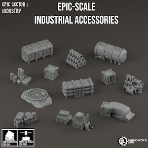 Industrial Scatter Terrain - Epic Sector - Fabricator&#39;s Lair - 6/8mm Sci-Fi Tabletop Wargaming Terrain