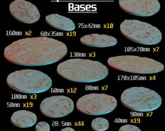 Space Elves Bases - 25-170mm Size Bases - Sci-Fi Tabletop Wargaming / RPG Bases - Fabricator's Lair