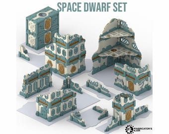 11th Edition Foldable Terrain - Space Dwarf Set - Fabricator's Lair - 28/32mm Sci-Fi Tabletop Wargaming Terrain