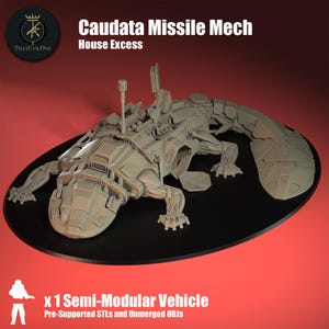 Caudaten Missile Mech - Haus Excess - ThatEvilOne - 28 mm Sci-Fi Tabletop Wargaming Miniature
