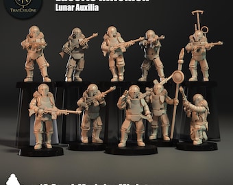 Laseris Riflemen - Lunar Auxilia - ThatEvilOne - 28mm Sci-Fi Tabletop Wargaming Miniature