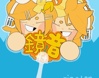 Preorder - Kagamine Len and Rin Vocaloid PVC Uchiwa Fan