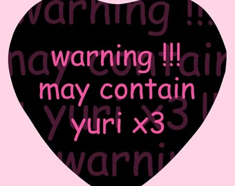 Yuri AMV Holographic Heart Shaped Button Badge/Pin