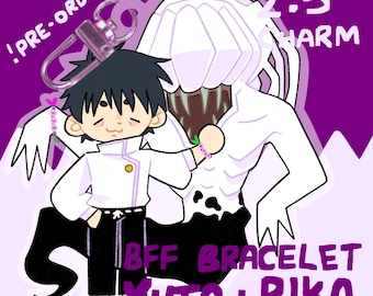 Jujutsu Kaisen Yuta and Rika BFF Bracelets 2.5” Double Sided Acrylic Keychain/Charm
