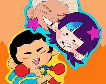 Jujutsu Kaisen Culling Games Sticker Set - Hakari, Kirara, Takaba