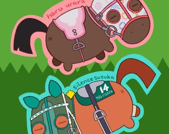 Umamusume Horses Sticker Set - Haru Urara, Silence Suzuka