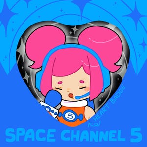 Space Channel 5 Ulala Heart Shaped Button Badge/Pin