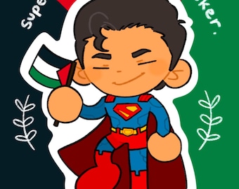 Superman Palestine Charity Sticker