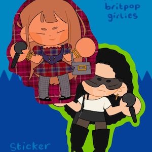 Britpop Girlies-stickerset - Pinkpantheress, CharliXCX