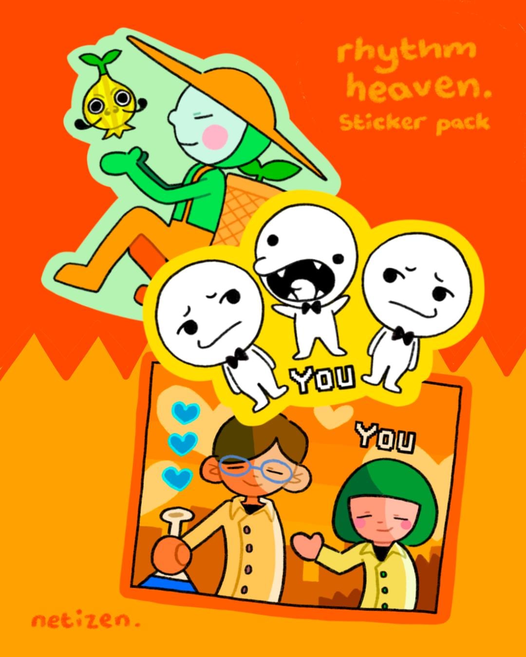 Rhythm Heaven Sticker Pack Israel